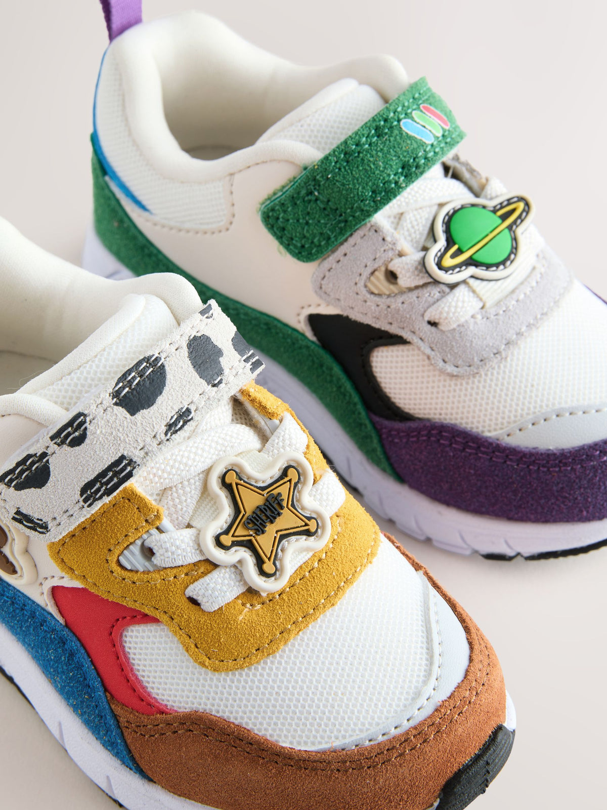 Neutral Standard Fit (F) Toy Story Touch Fastening & Elastic Lace Trainers