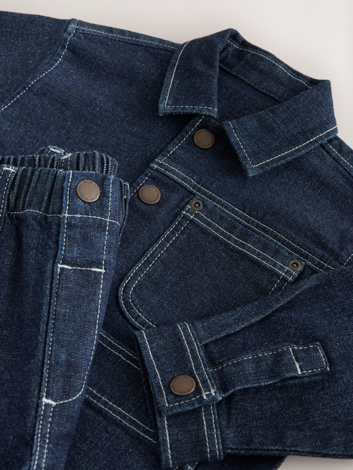 Rinse Wash Denim Shacket and Wide Leg Jeans Set (3mths-7yrs)