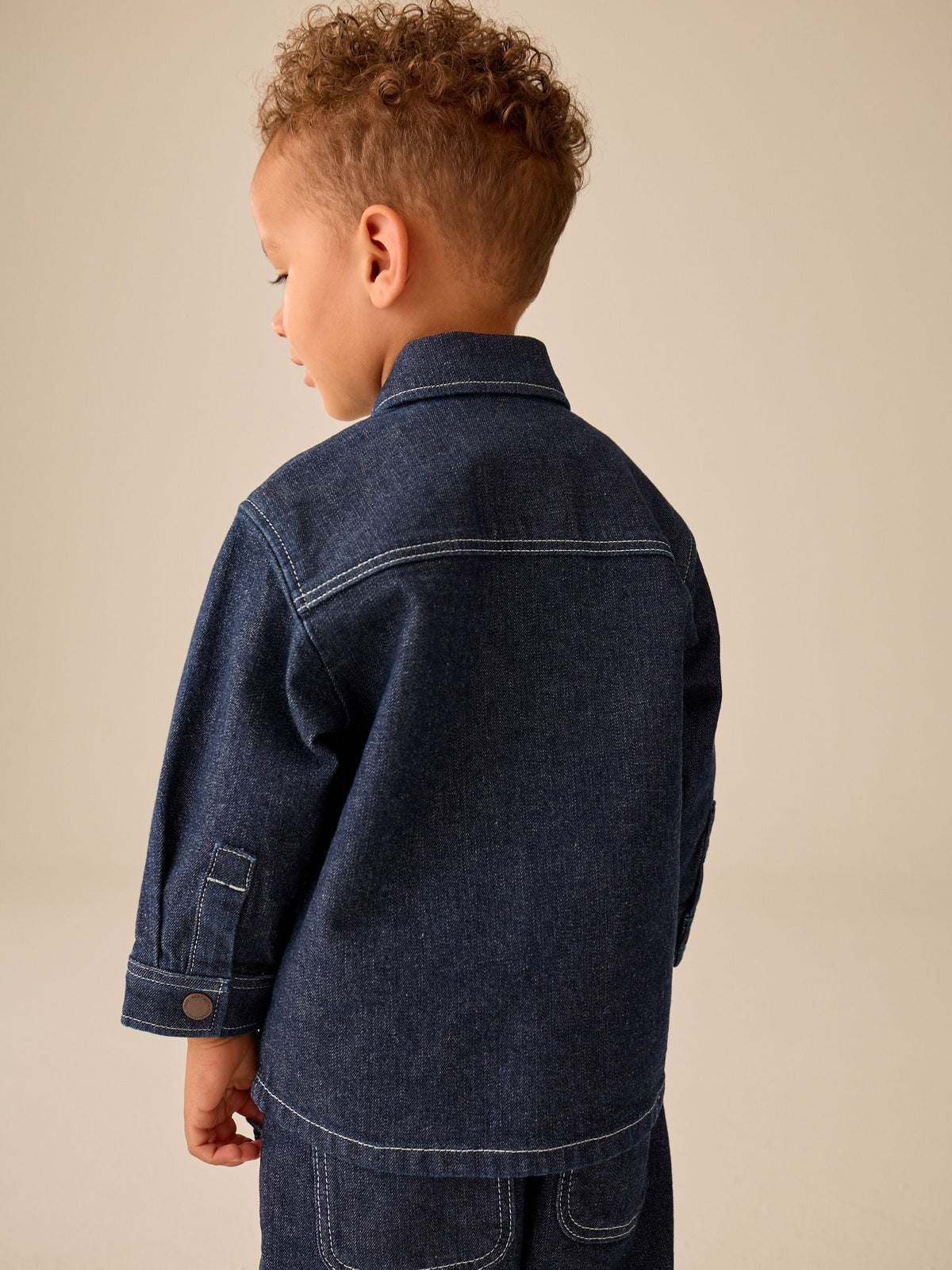 Rinse Wash Denim Shacket and Wide Leg Jeans Set (3mths-7yrs)