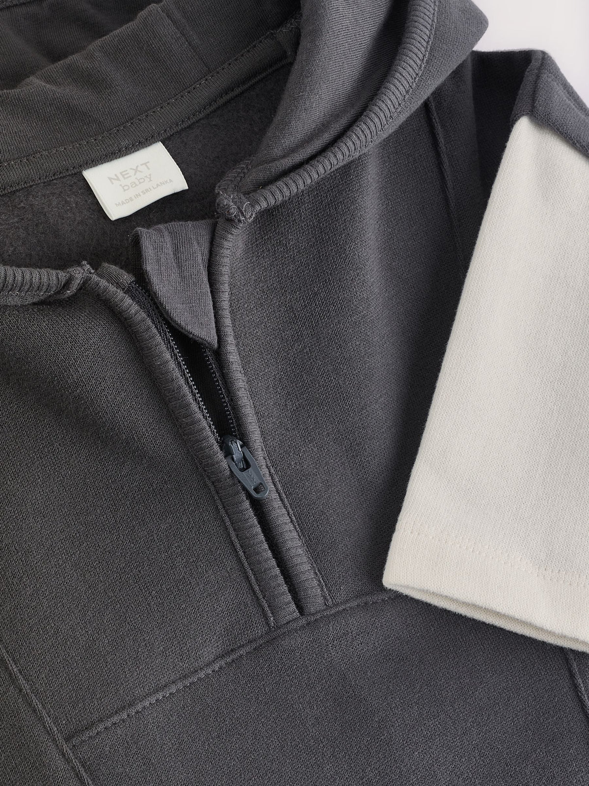 Charcoal Grey Hooded Sweat Baby Romper (0mths-3yrs)