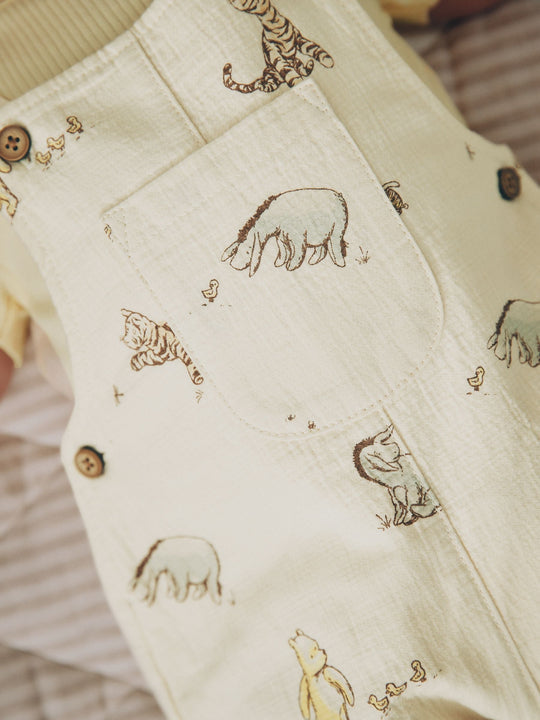 Neutral Winnie The Pooh Baby Dungaree and Bodysuit Set (0mths-2yrs)