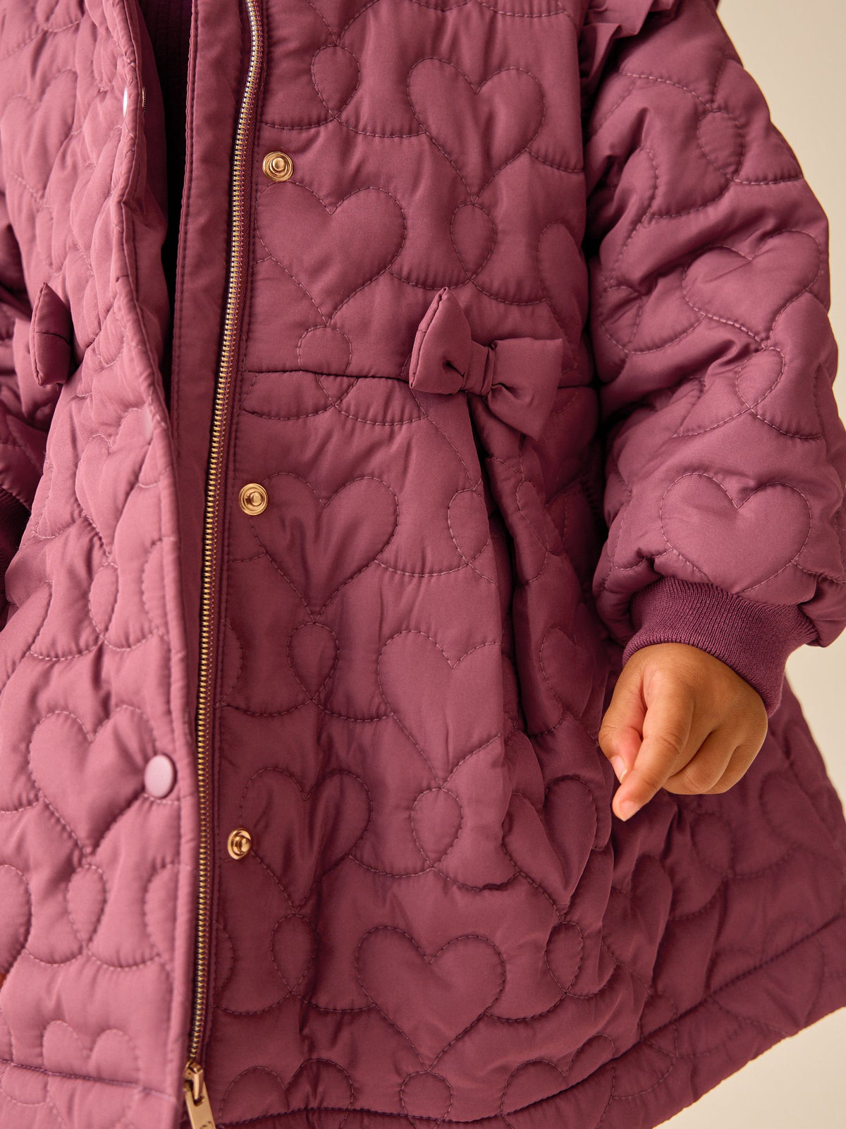 Dark Pink Shower Resistant Skirted Quilted Coat (3mths-7yrs)