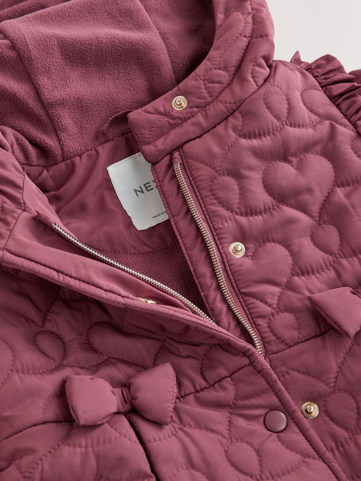 Dark Pink Shower Resistant Skirted Quilted Coat (3mths-7yrs)