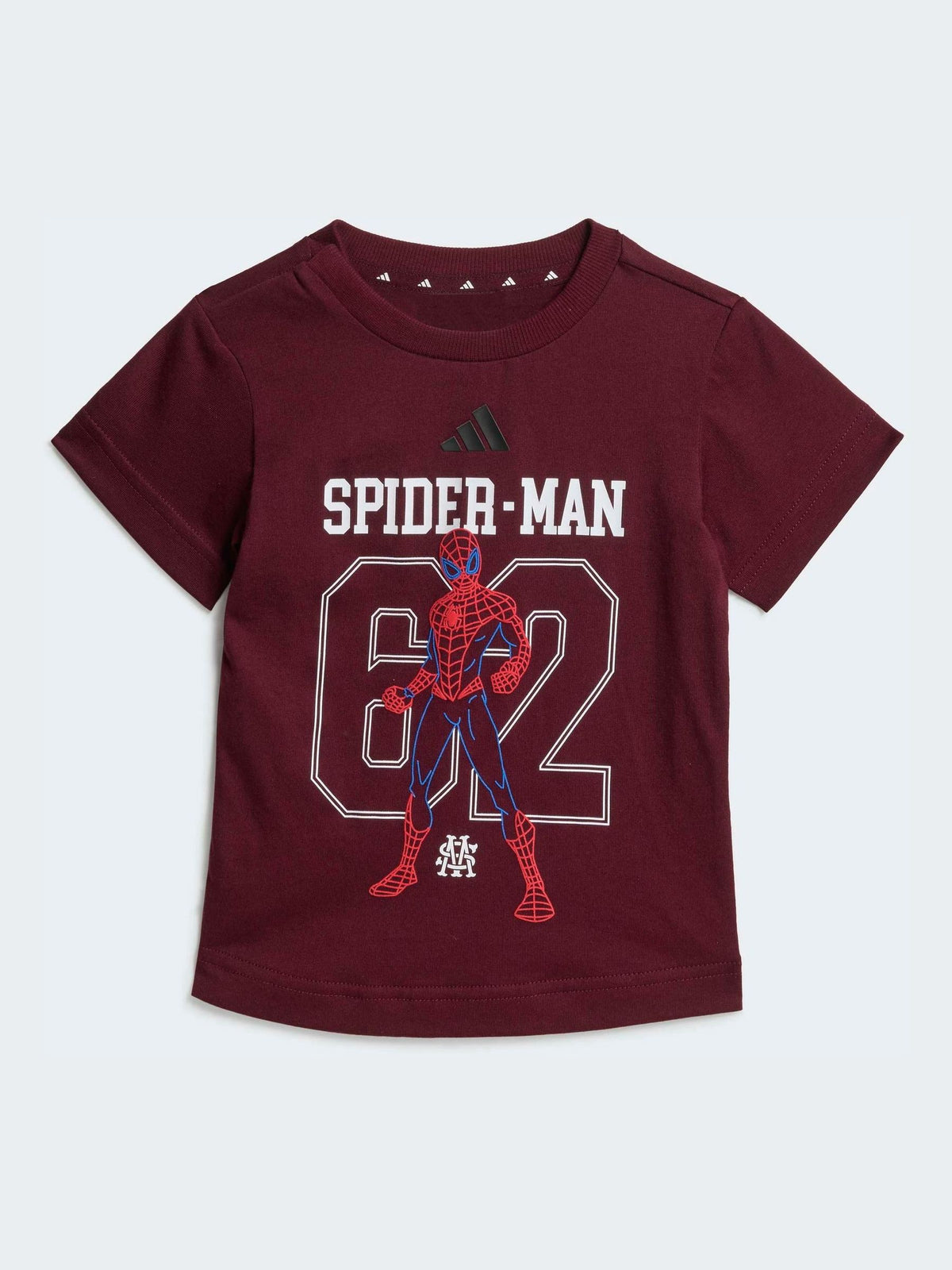 adidas Burgundy Red Spiderman Top and Shorts Set