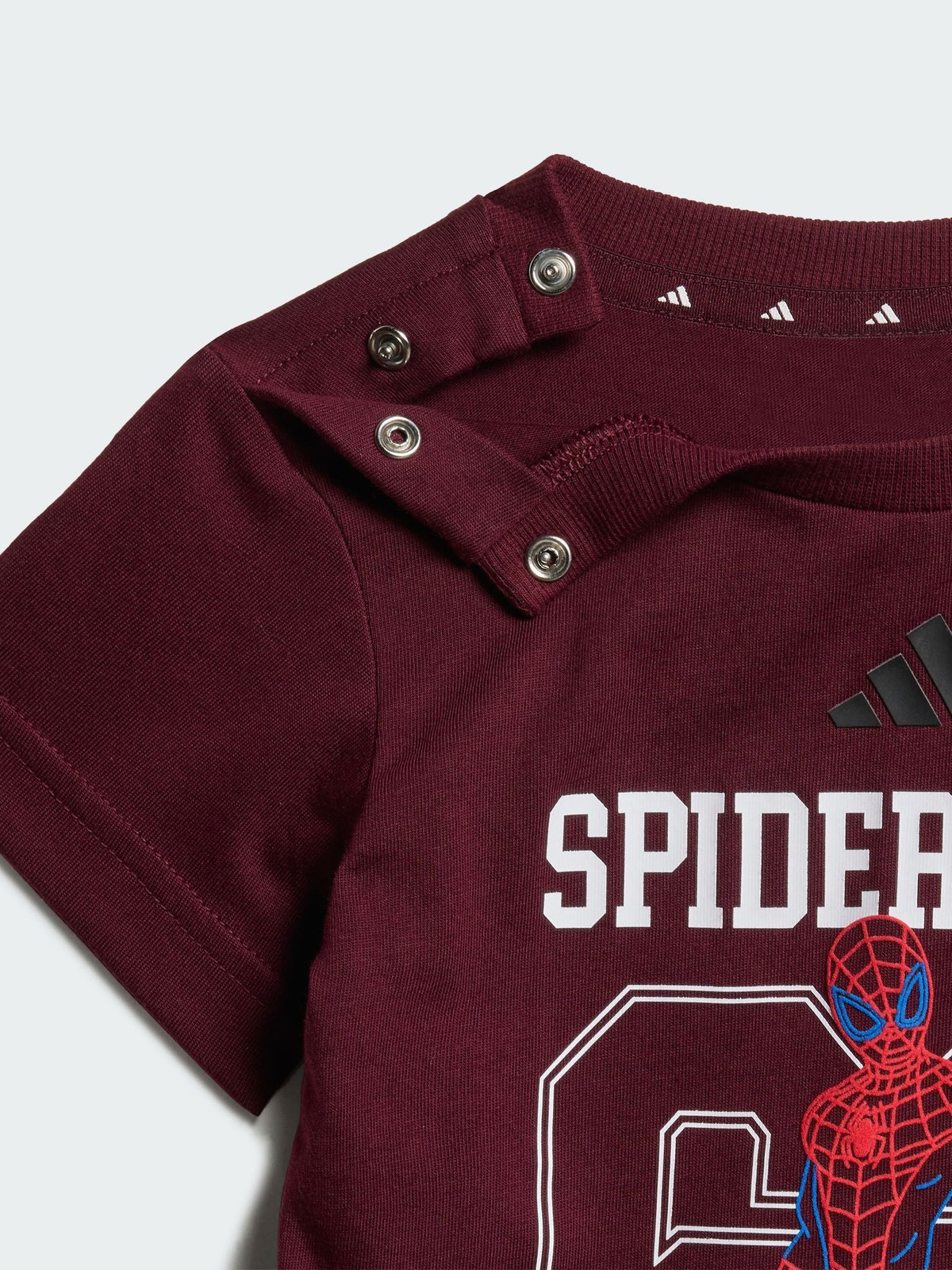 adidas Burgundy Red Spiderman Top and Shorts Set