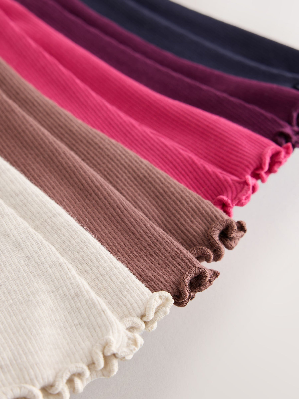 Berry Red Ribbed Flare Leggings 5 Pack (3mths-7yrs)
