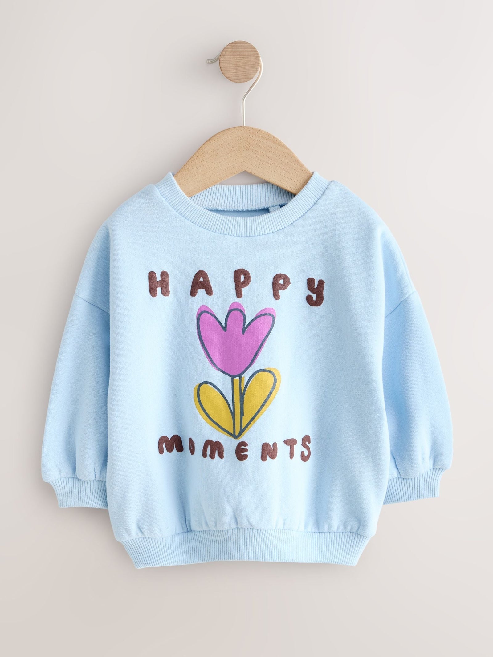 Light Blue Happy Moments Crew Neck Sweatshirt (3mths-7yrs)