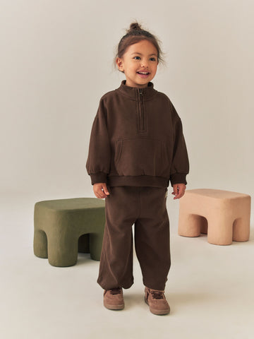 Chocolate Brown Wide Leg Sweat Joggers (3mths-7yrs)