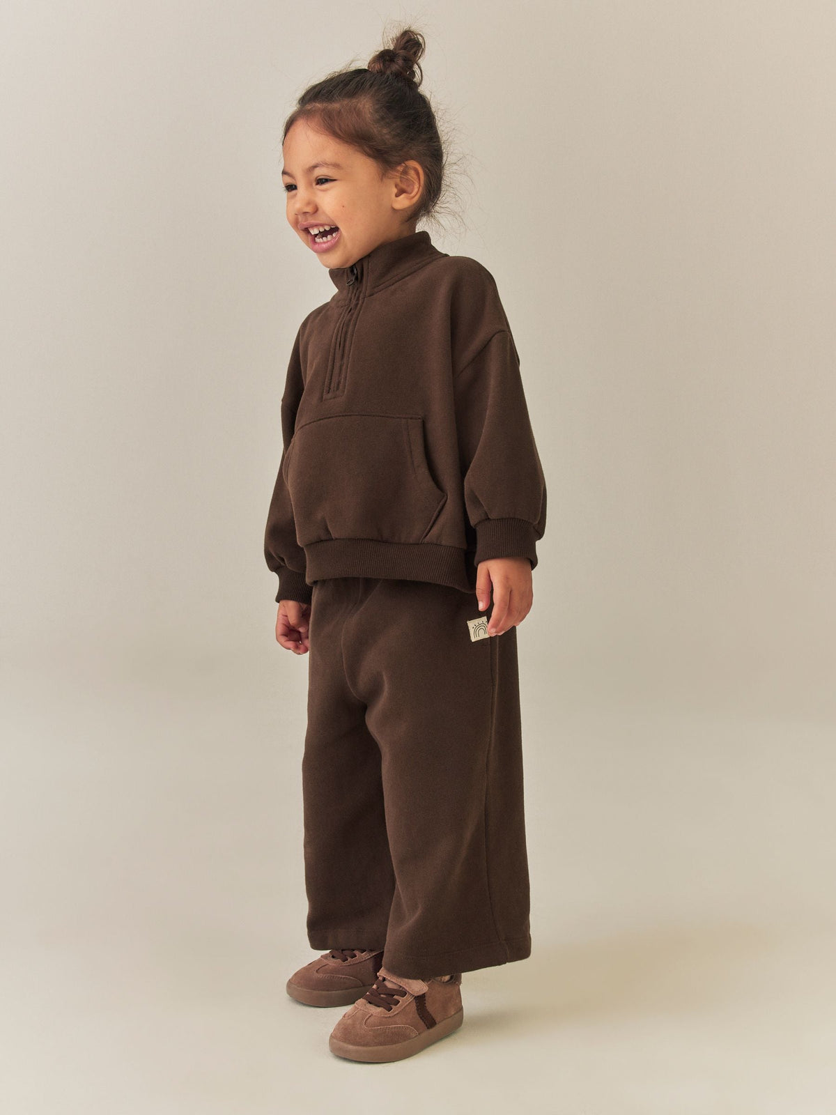 Chocolate Brown Wide Leg Sweat Joggers (3mths-7yrs)