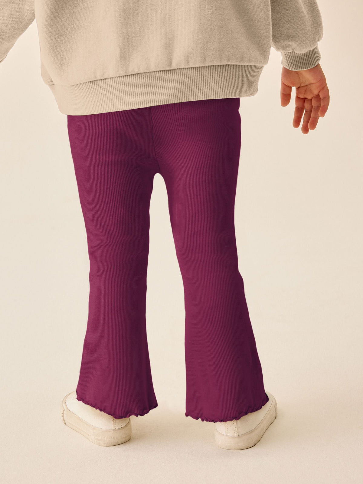 Burgundy Red Rib Flare Leggings (3mths-7yrs)
