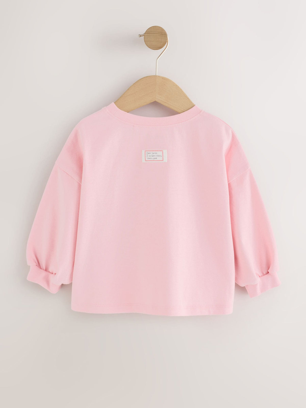 Light Pink Chistmas Applique Long Sleeve Top (3mths-7yrs)
