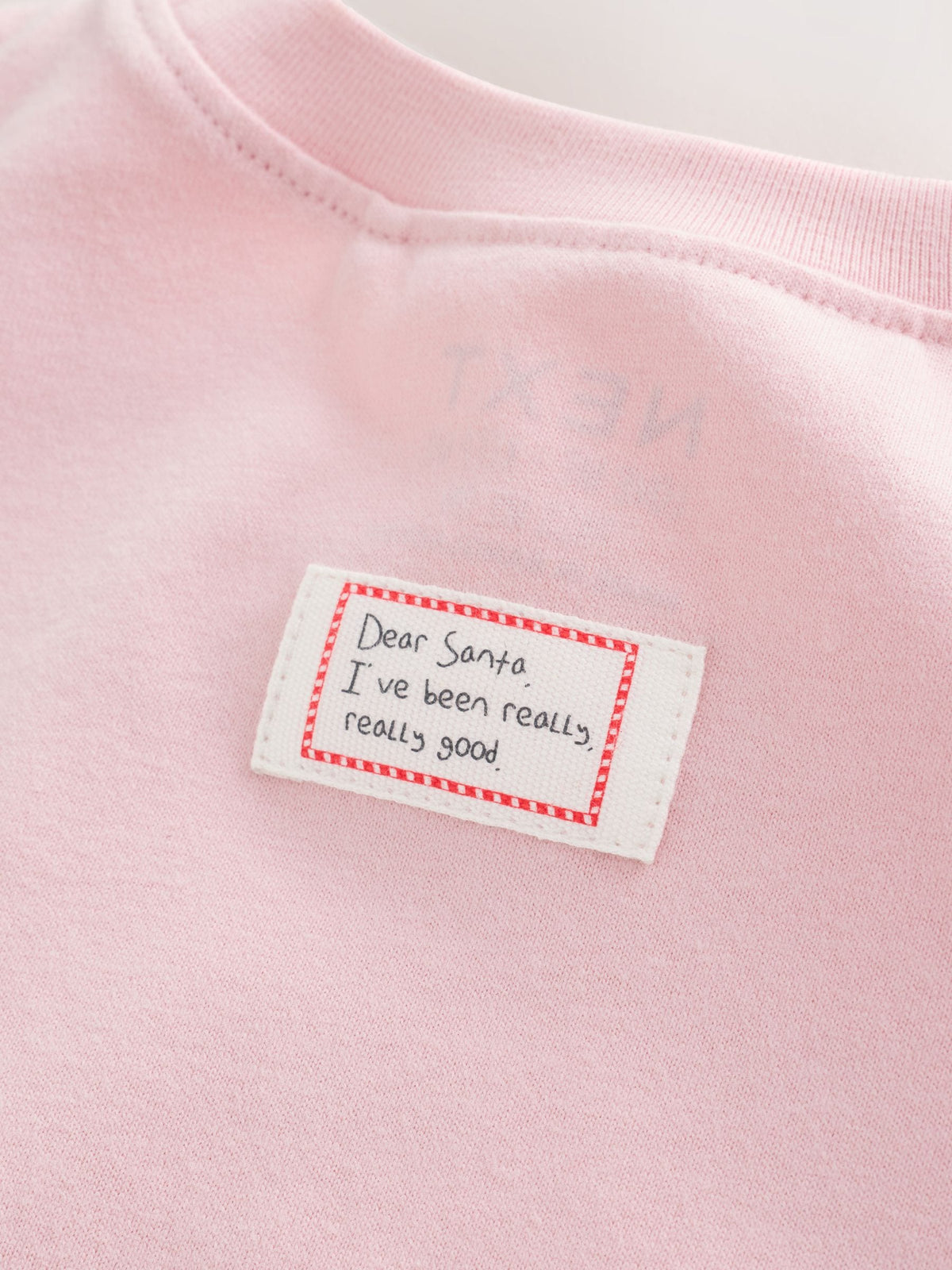 Light Pink Chistmas Applique Long Sleeve Top (3mths-7yrs)