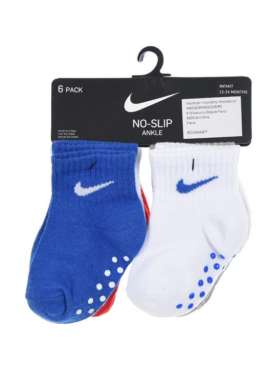 Nike Blue NHN Pop Color Ankle Gripper Socks 6 Pack