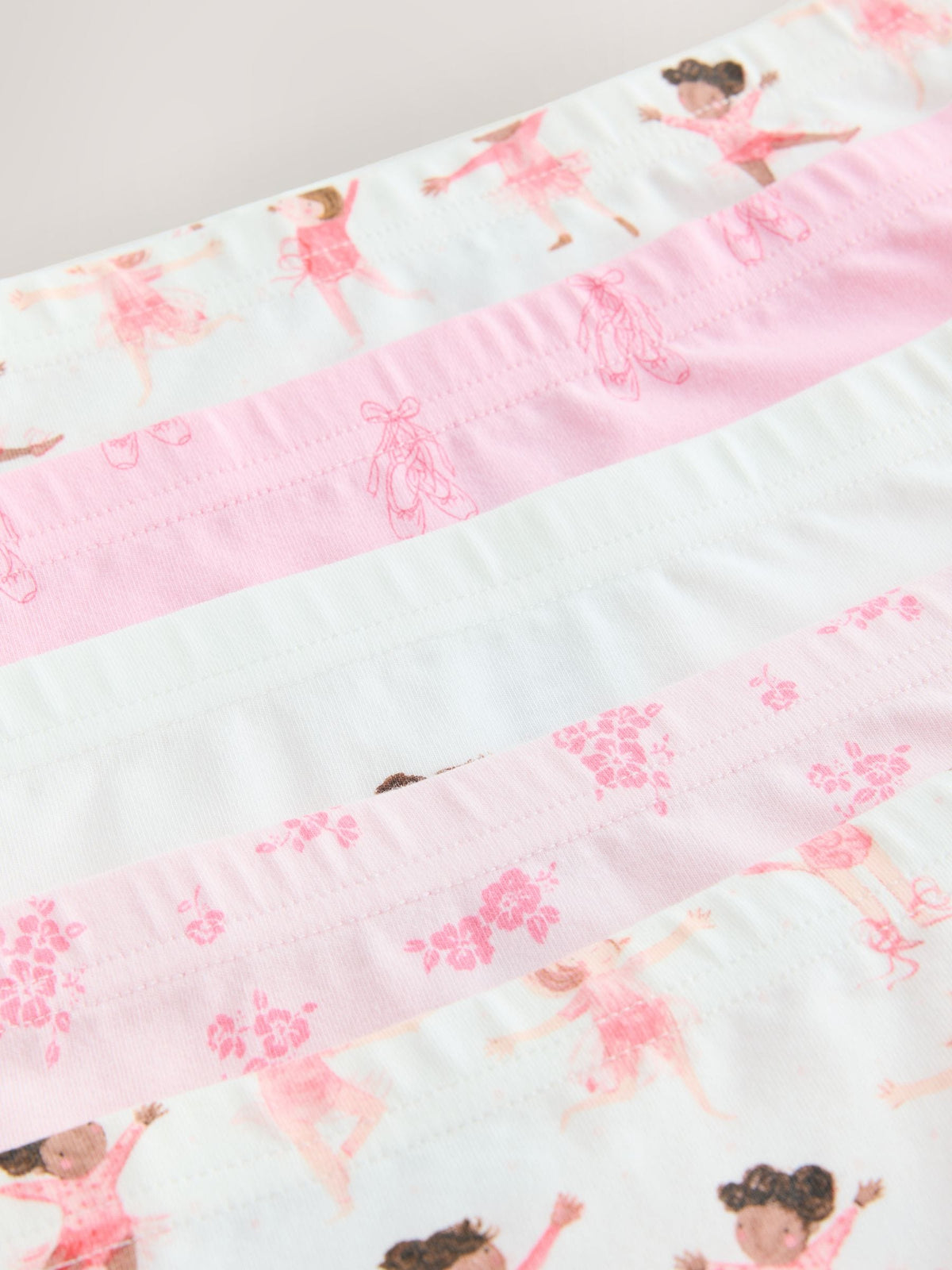 Pink Ballerina Short Briefs 5 Pack (2-16yrs)