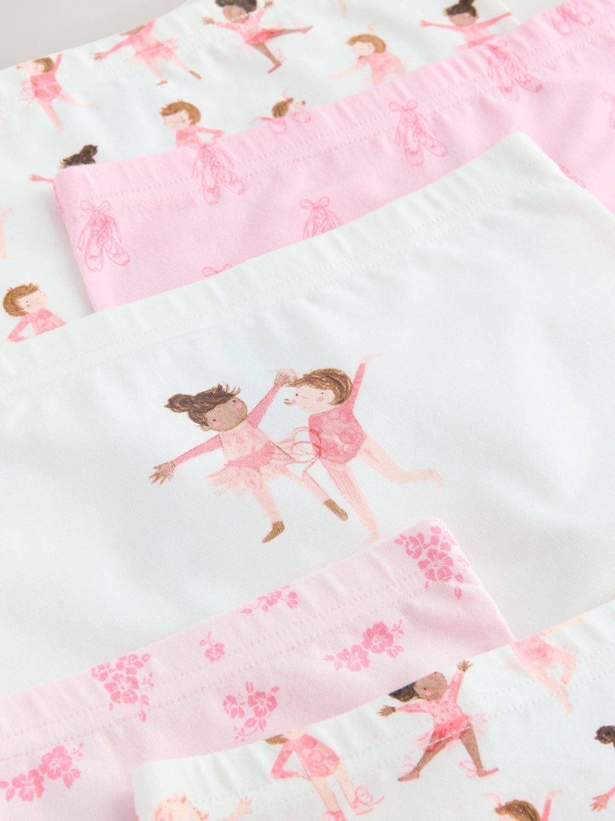 Pink Ballerina Short Briefs 5 Pack (2-16yrs)