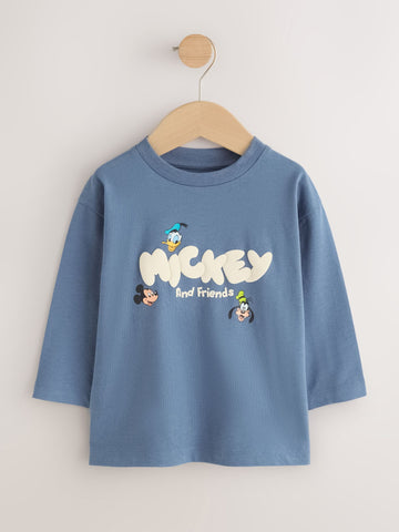 Blue Mickey Mouse Long Sleeve T-Shirt (3mths-8yrs)