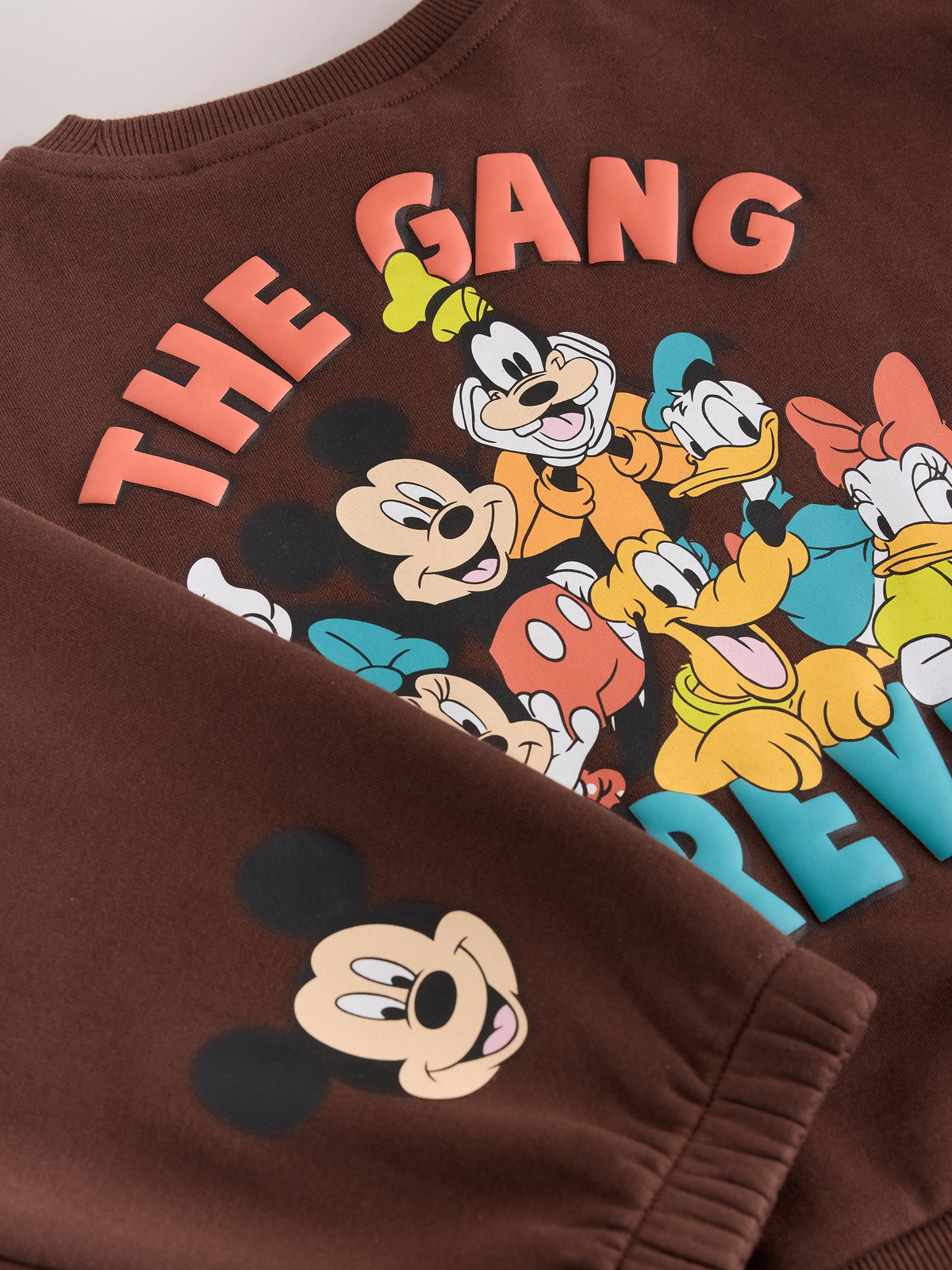 Chocolate Brown Mickey Mouse Crew Neck Sweat Top and Joggers Set (3mths-8yrs)