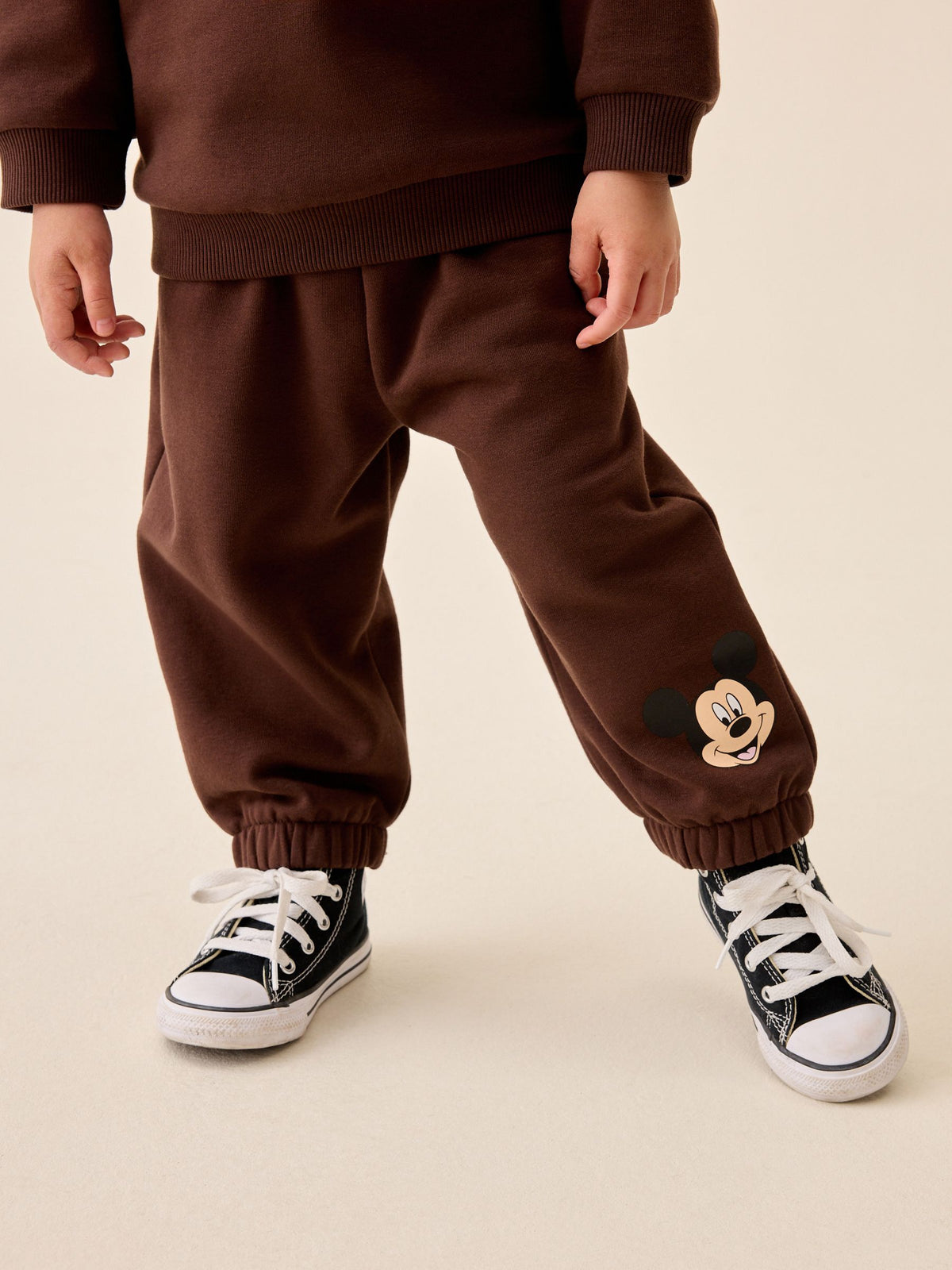 Chocolate Brown Mickey Mouse Crew Neck Sweat Top and Joggers Set (3mths-8yrs)