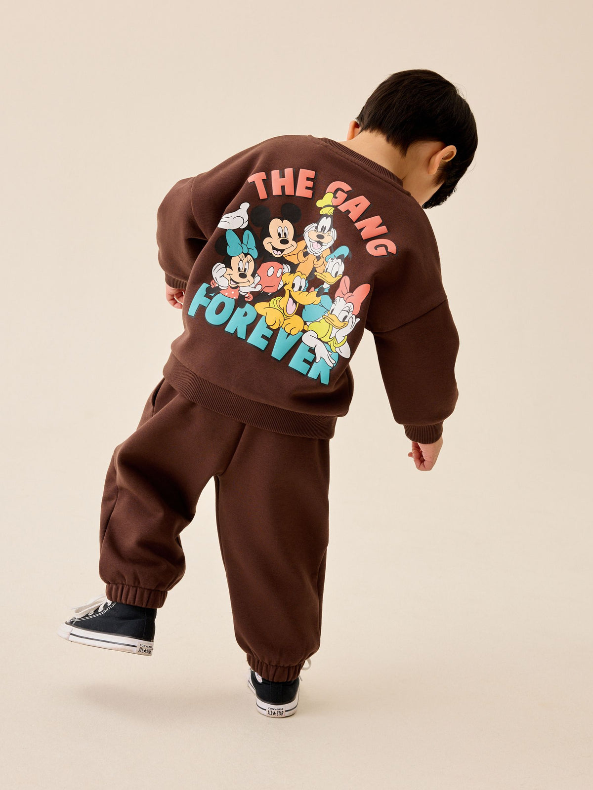 Chocolate Brown Mickey Mouse Crew Neck Sweat Top and Joggers Set (3mths-8yrs)