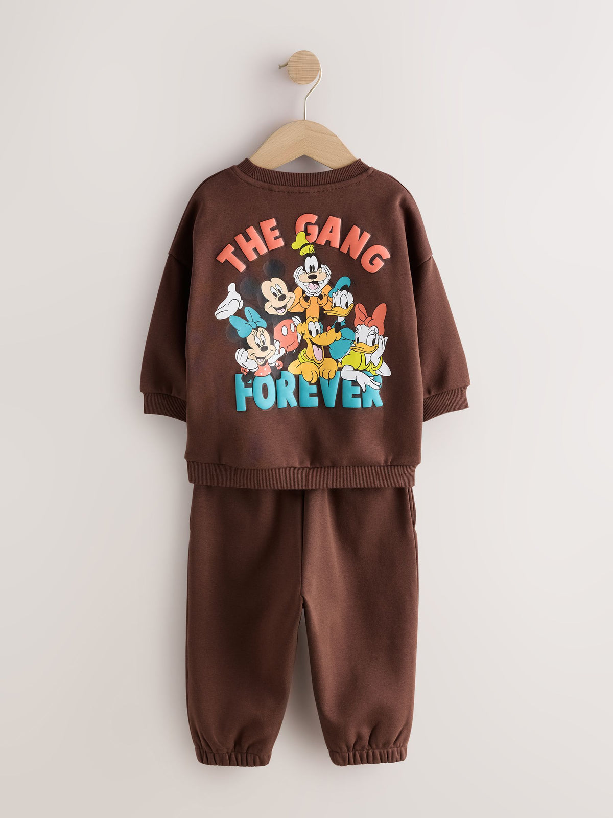 Chocolate Brown Mickey Mouse Crew Neck Sweat Top and Joggers Set (3mths-8yrs)