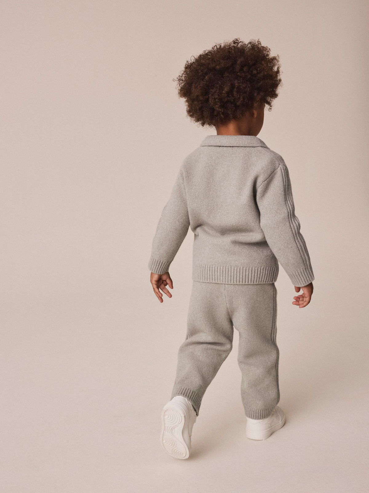 Neutral Knitted Zip Up Cardigan and Joggers Set (3mths-7yrs)
