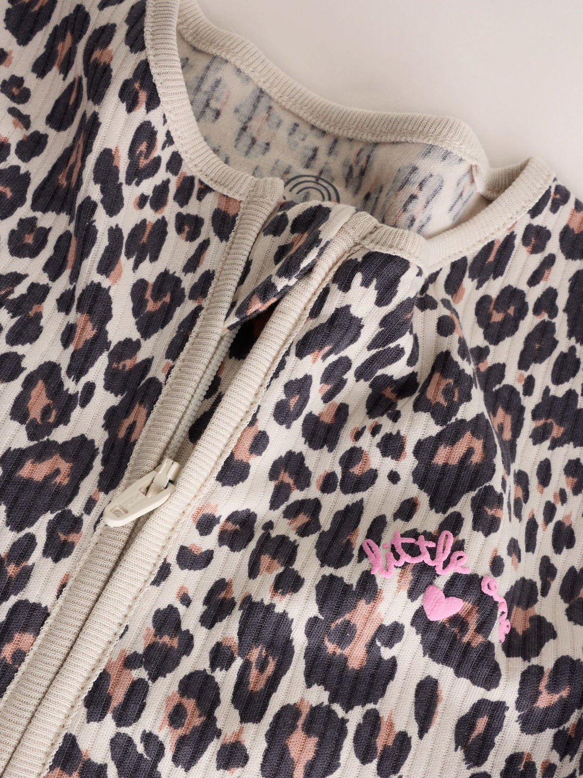 Pink Animal Print Two Way Zip Baby Sleepsuits 3 Pack (0mths-3yrs)