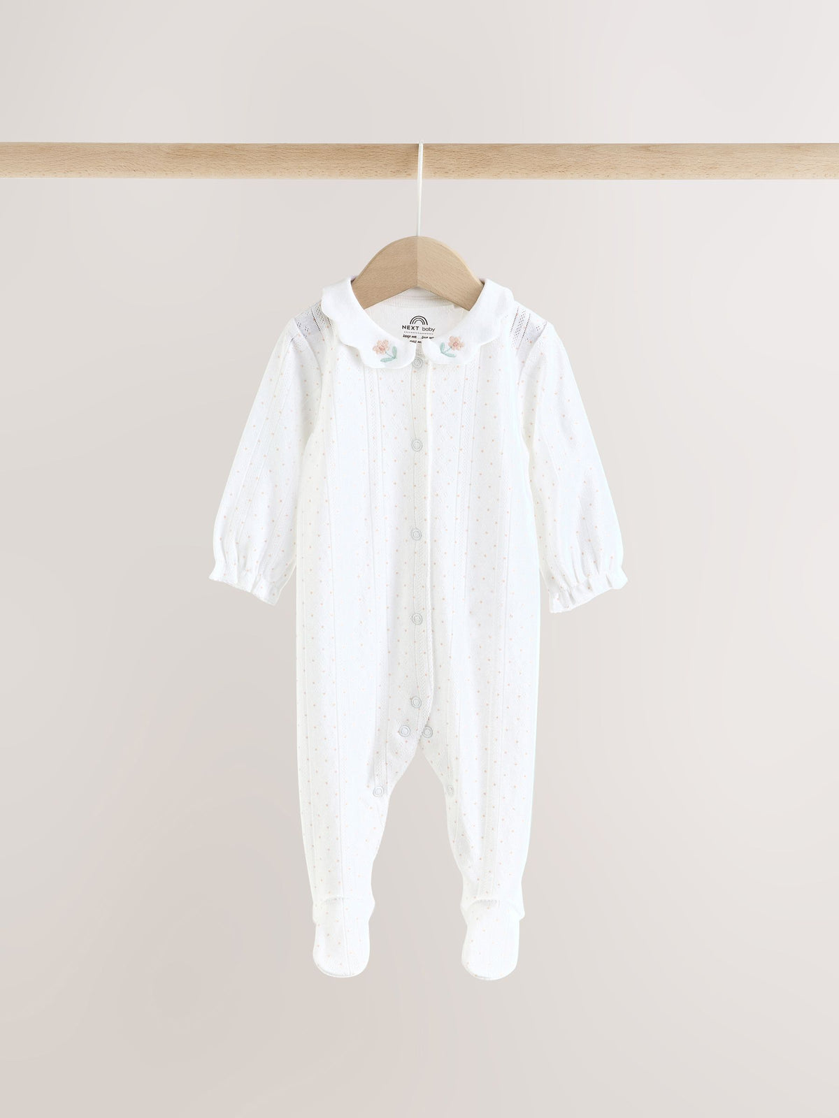White Collar Baby Sleepsuits 3 Pack (0-2yrs)
