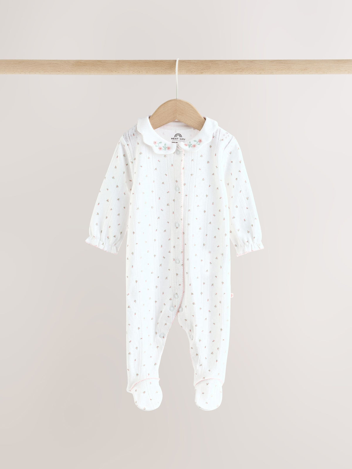 White Collar Baby Sleepsuits 3 Pack (0-2yrs)
