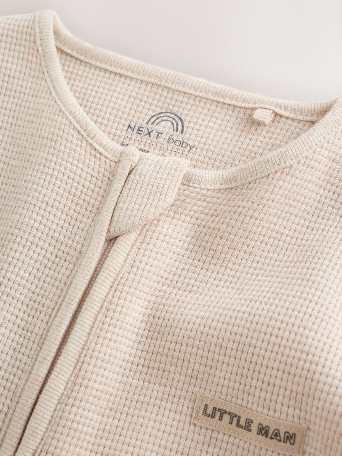 Neutral Sage Waffle Two Way Zip Baby Sleepsuits 4 Pack (0mths-3yrs)