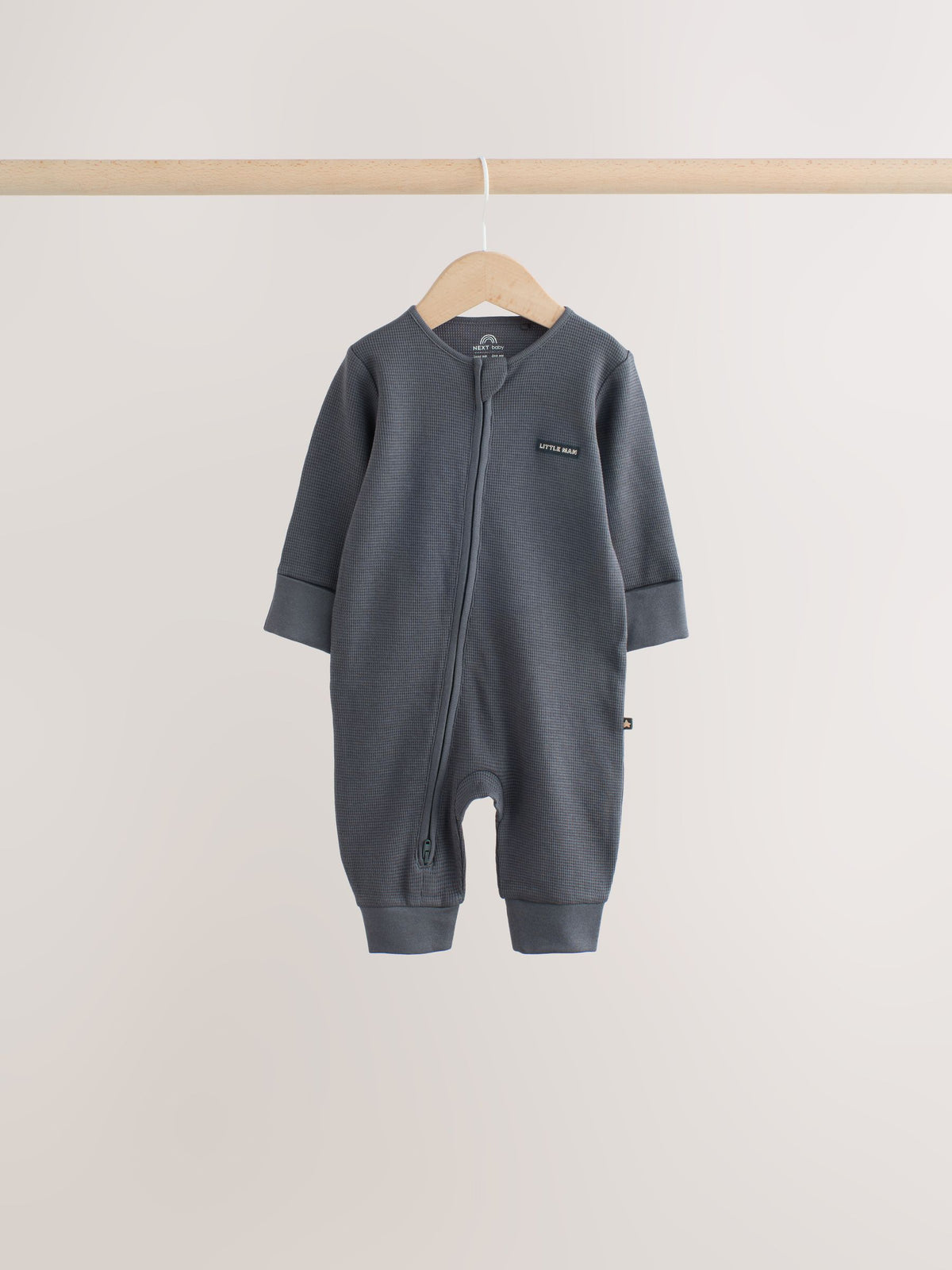 Neutral Sage Waffle Two Way Zip Baby Sleepsuits 4 Pack (0mths-3yrs)