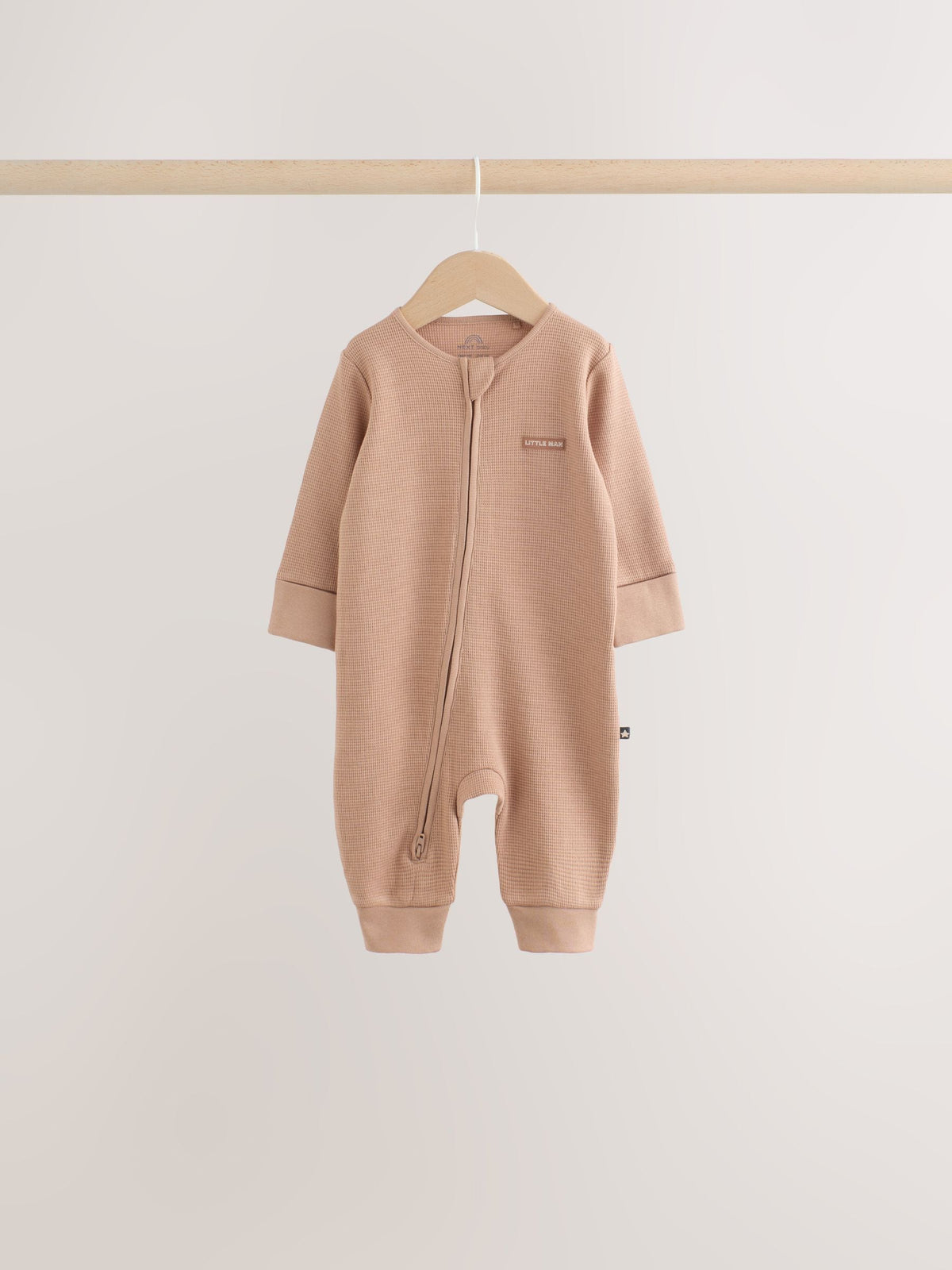 Neutral Sage Waffle Two Way Zip Baby Sleepsuits 4 Pack (0mths-3yrs)