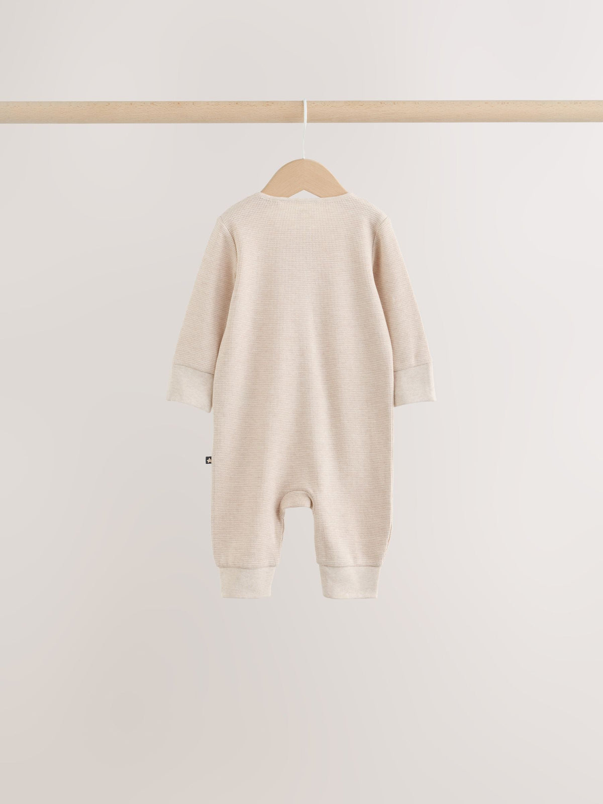 Neutral Sage Waffle Two Way Zip Baby Sleepsuits 4 Pack (0mths-3yrs)