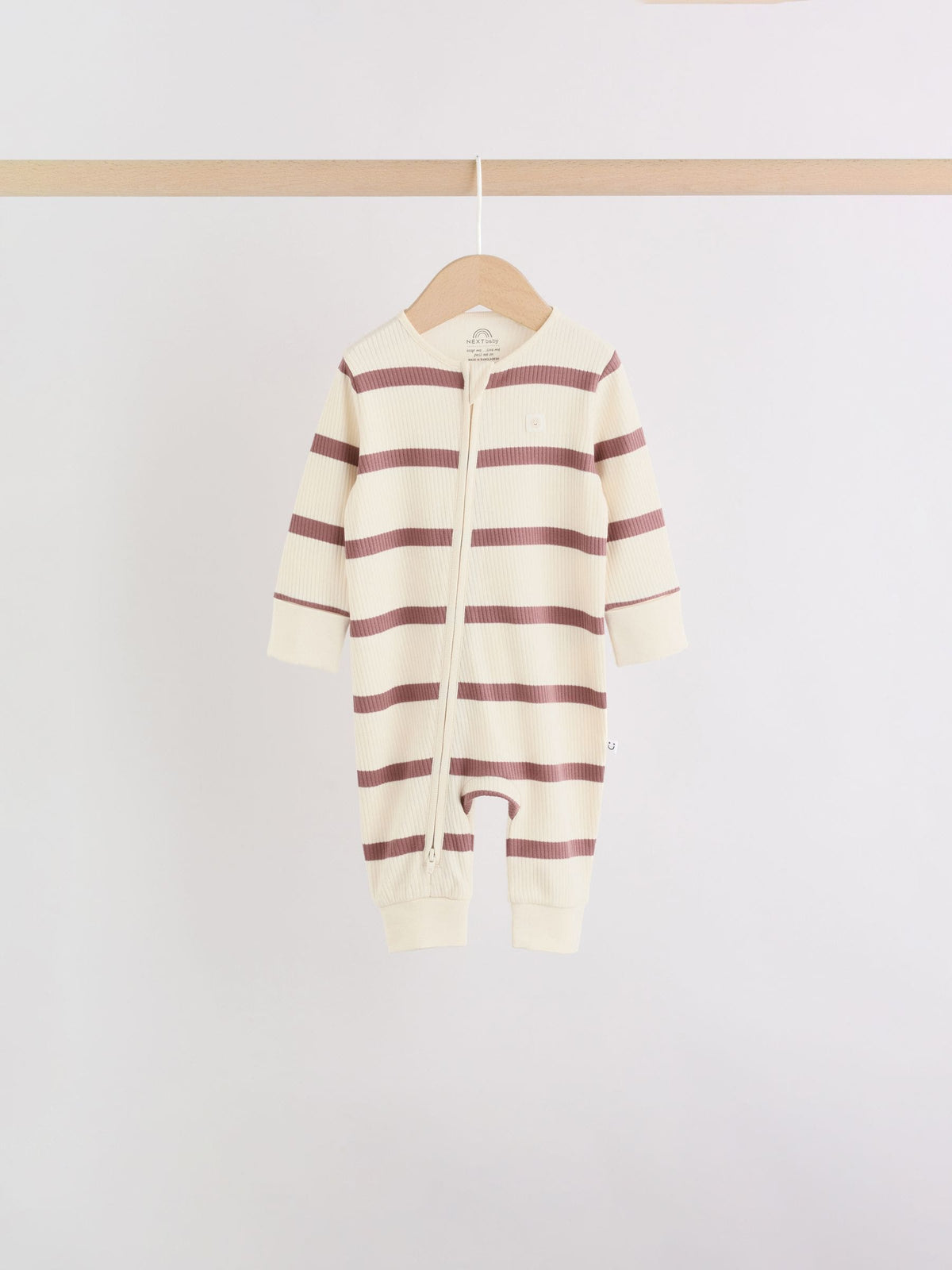 Blue/Green Stripe Two Way Zip Sleepsuits 4 Pack (0mths-3yrs)