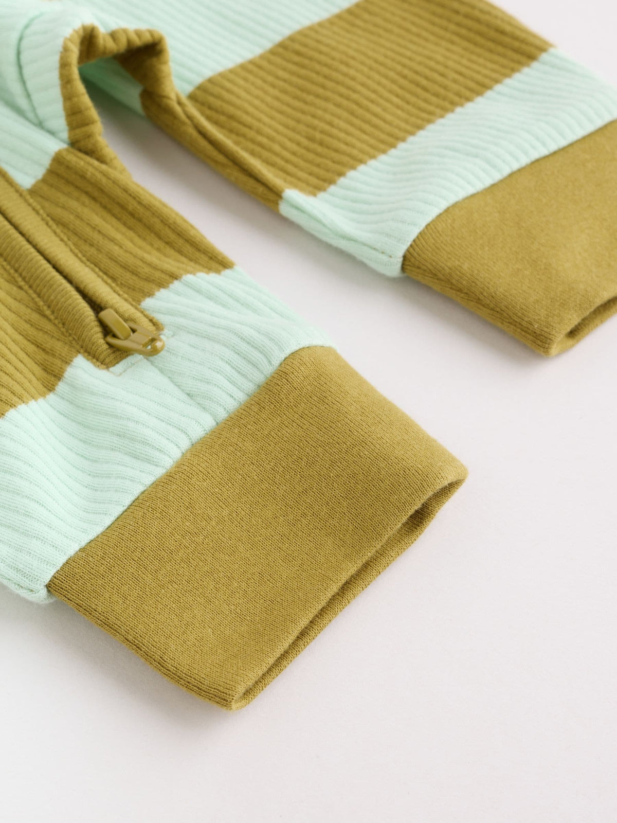 Blue/Green Stripe Two Way Zip Sleepsuits 4 Pack (0mths-3yrs)