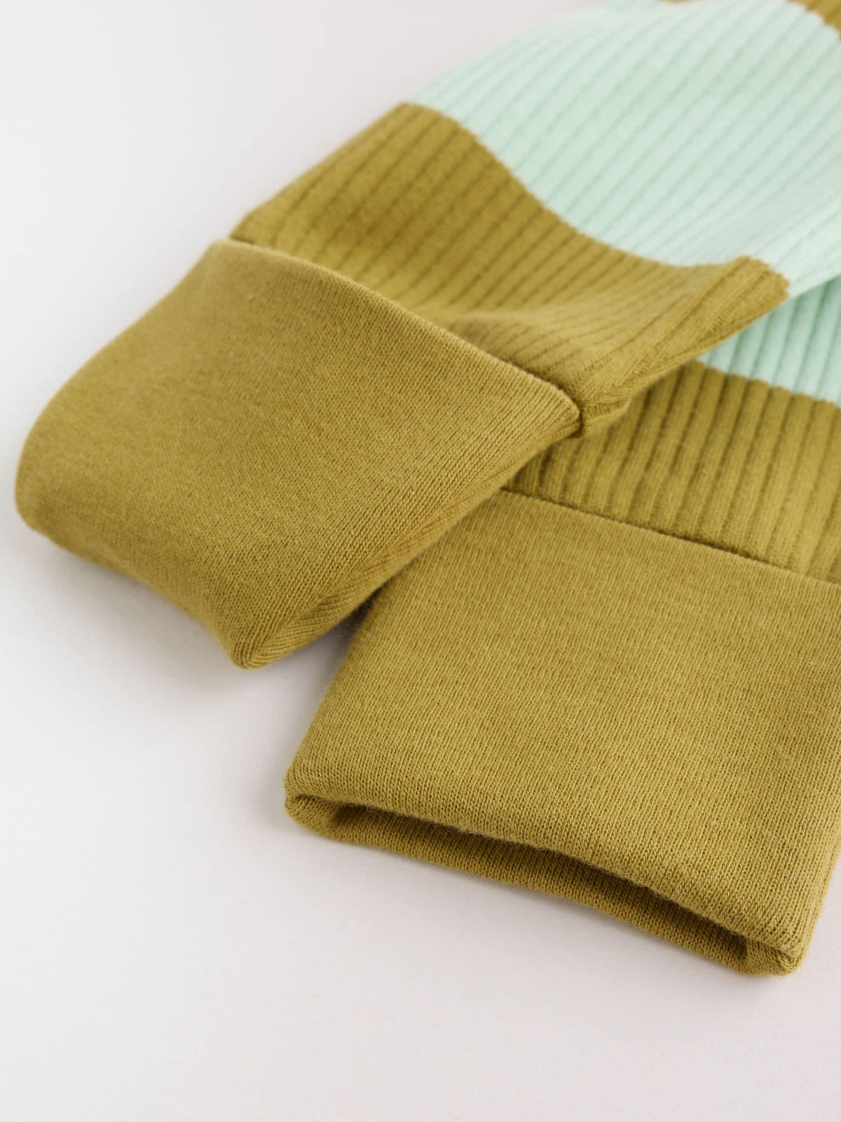 Blue/Green Stripe Two Way Zip Sleepsuits 4 Pack (0mths-3yrs)