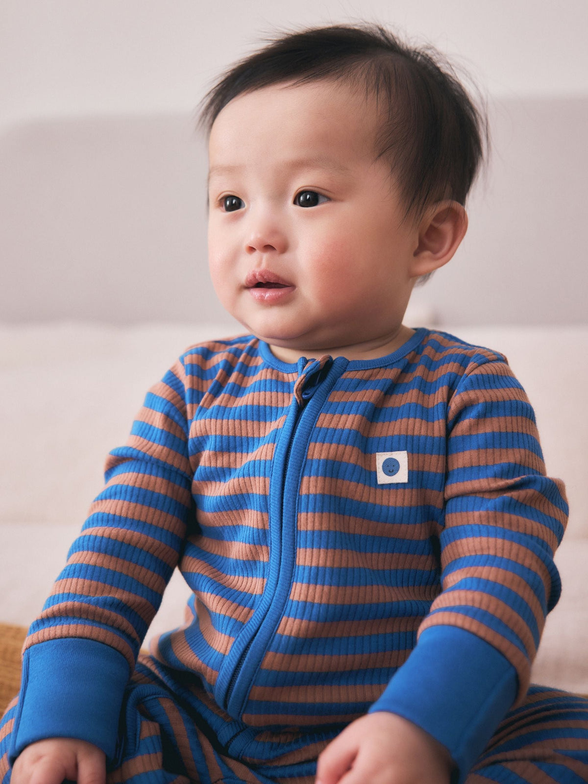 Blue/Green Stripe Two Way Zip Sleepsuits 4 Pack (0mths-3yrs)