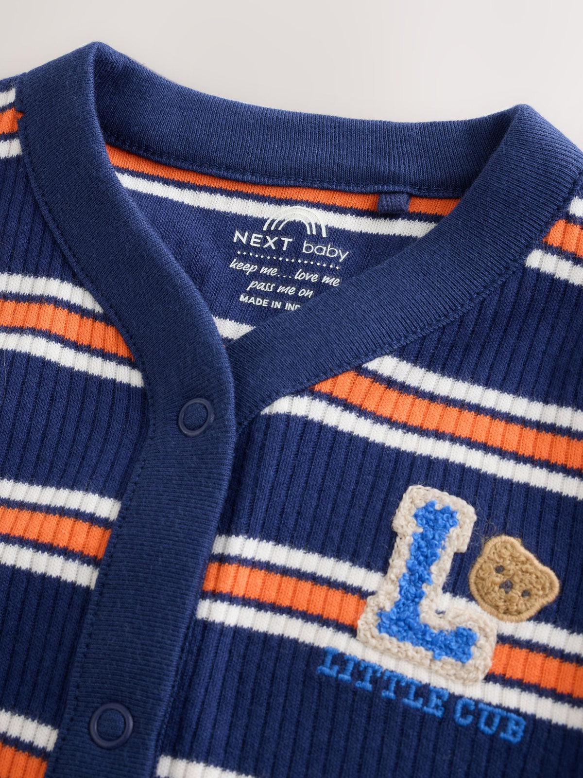 Multi Varsity Baby Sleepsuits 4 Pack (0mths-3yrs)
