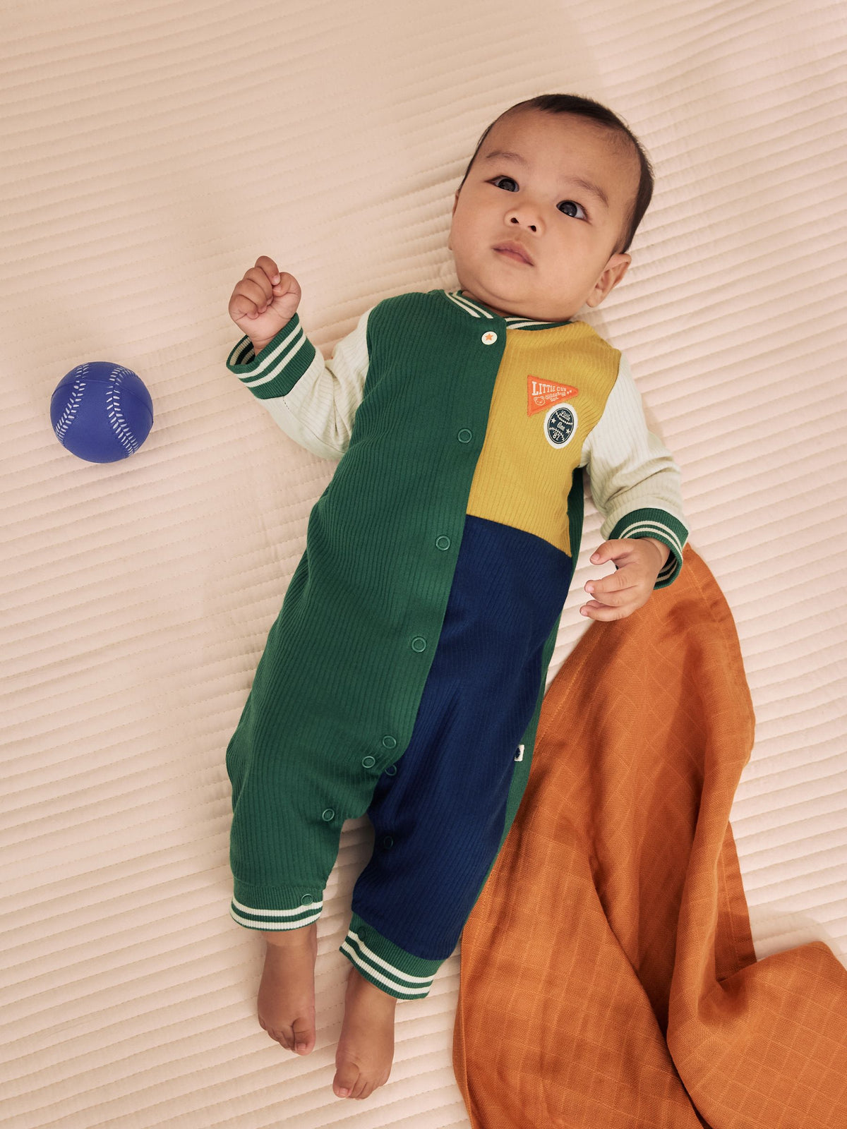 Multi Varsity Baby Sleepsuits 4 Pack (0mths-3yrs)