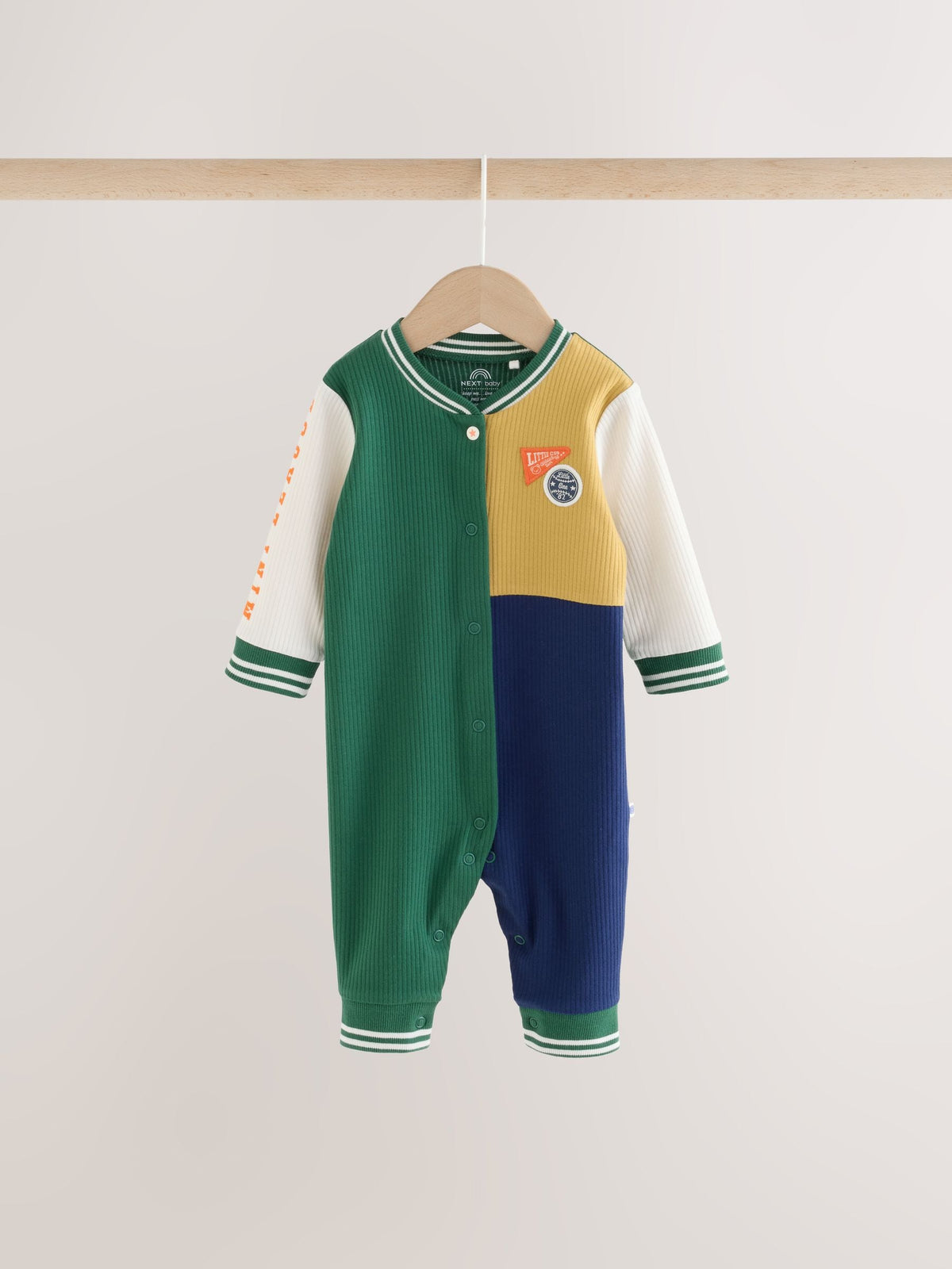 Multi Varsity Baby Sleepsuits 4 Pack (0mths-3yrs)