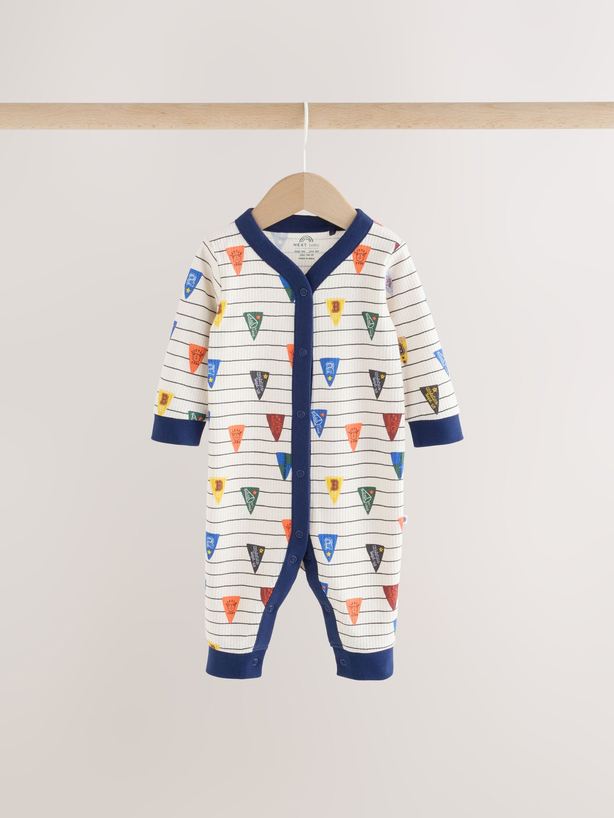 Multi Varsity Baby Sleepsuits 4 Pack (0mths-3yrs)