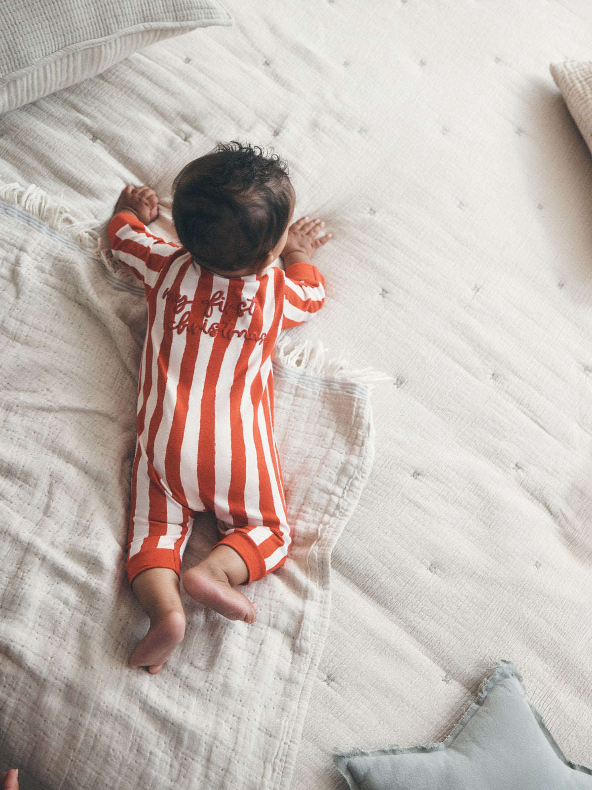 Red My First Christmas Two Way Zip Baby Sleepsuit (0-18mths)