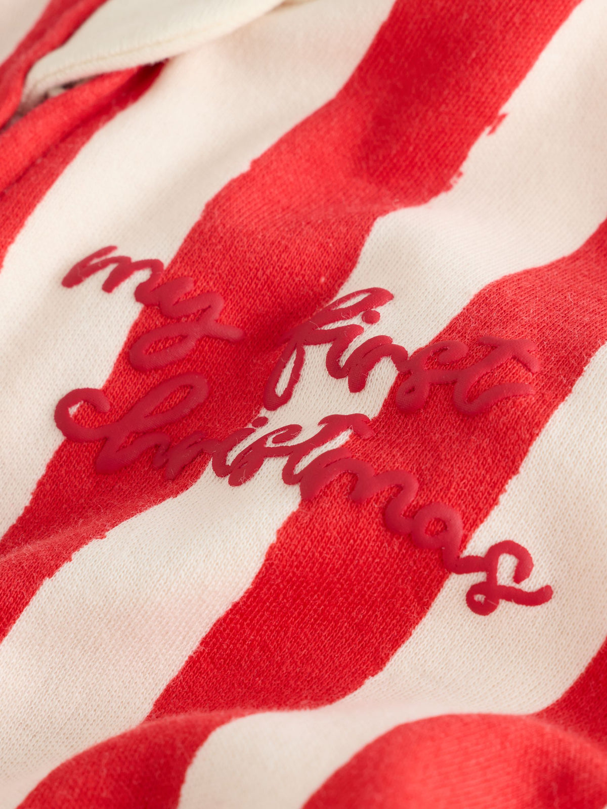 Red My First Christmas Two Way Zip Baby Sleepsuit (0-18mths)
