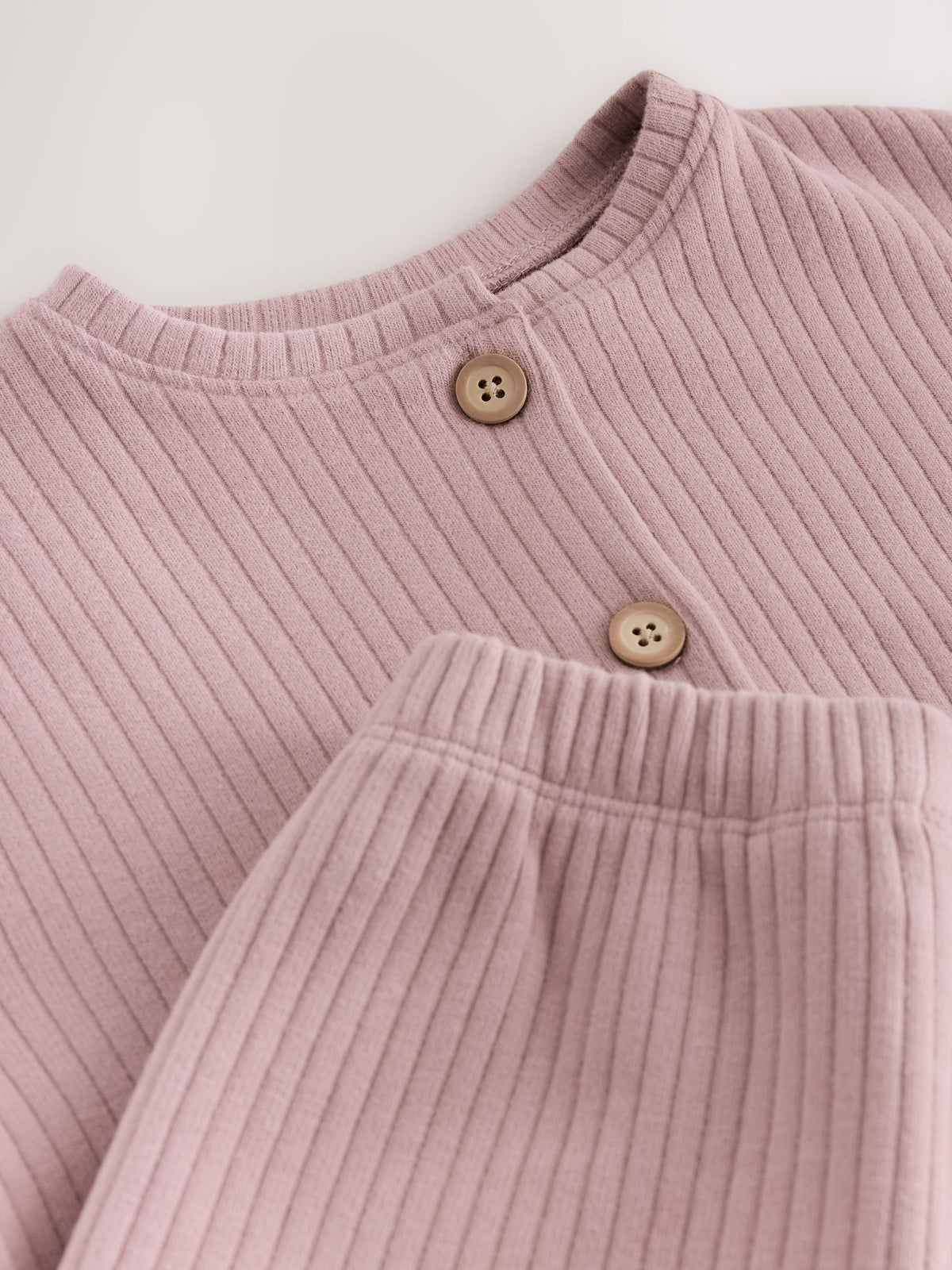 Pink Ribbed Raglan Cardigan and Wide Leg Trousers Set (3mths-7yrs)