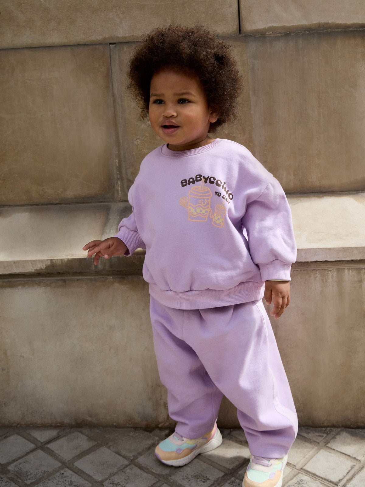 Lilac Babychino Crew Neck Sweatshirt and Barrel Trousers Set (3mths-7yrs)