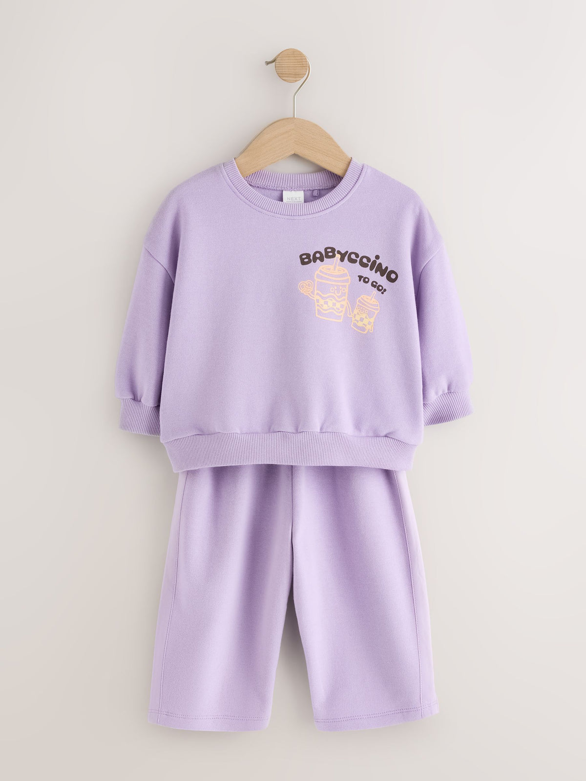 Lilac Babychino Crew Neck Sweatshirt and Barrel Trousers Set (3mths-7yrs)