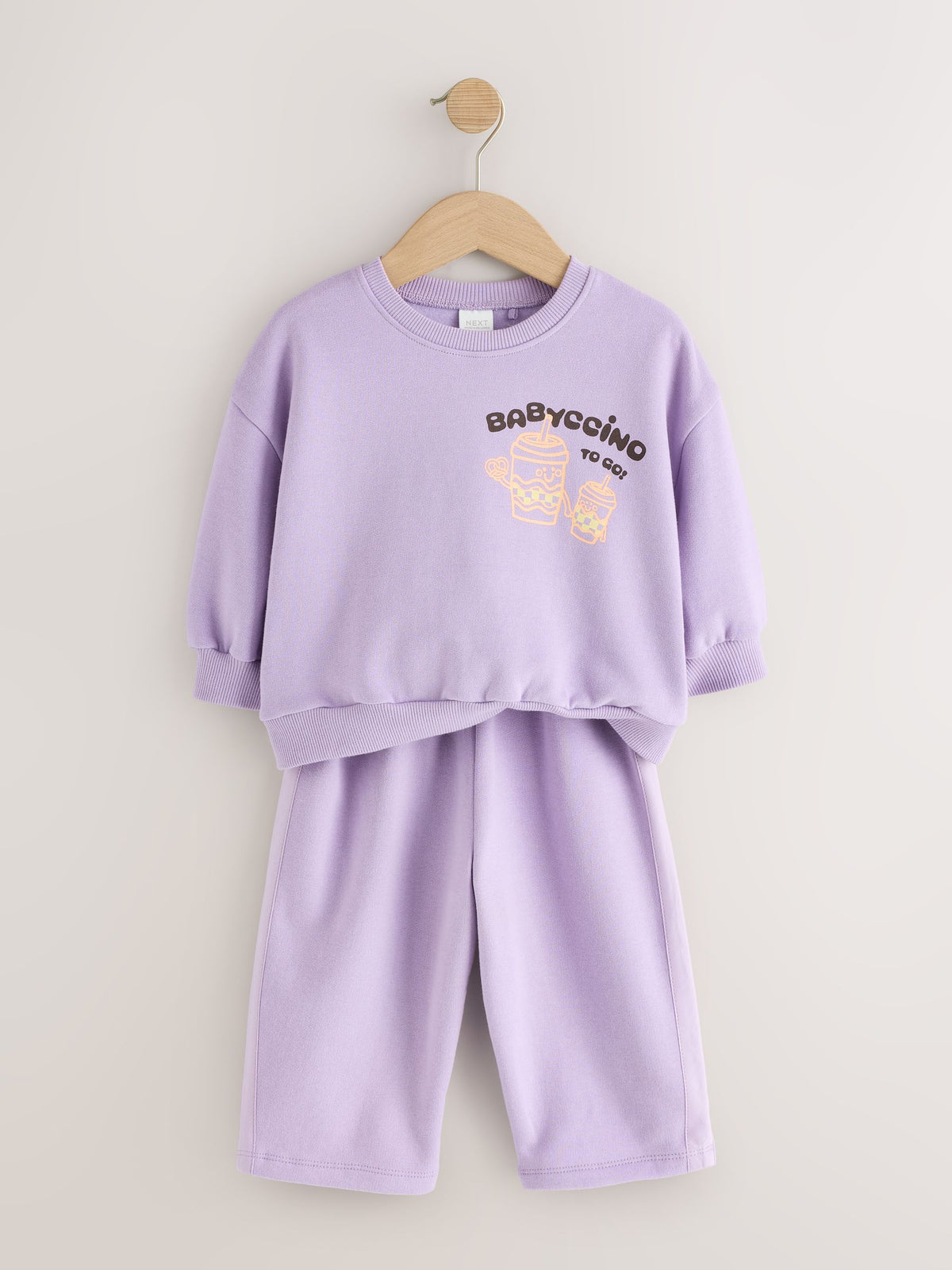 Lilac Babychino Crew Neck Sweatshirt and Barrel Trousers Set (3mths-7yrs)