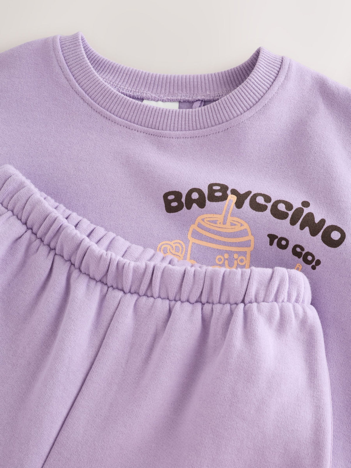 Lilac Babychino Crew Neck Sweatshirt and Barrel Trousers Set (3mths-7yrs)