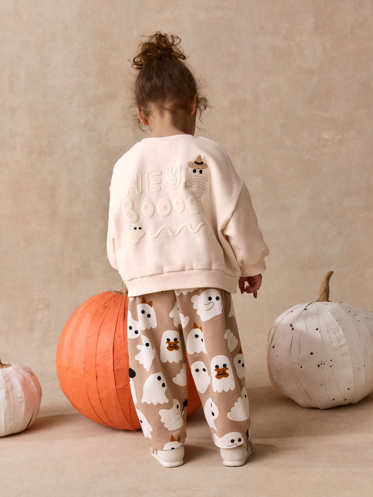 Beige Ghost Sweatshirt and Barrel Set (3mths-7yrs)