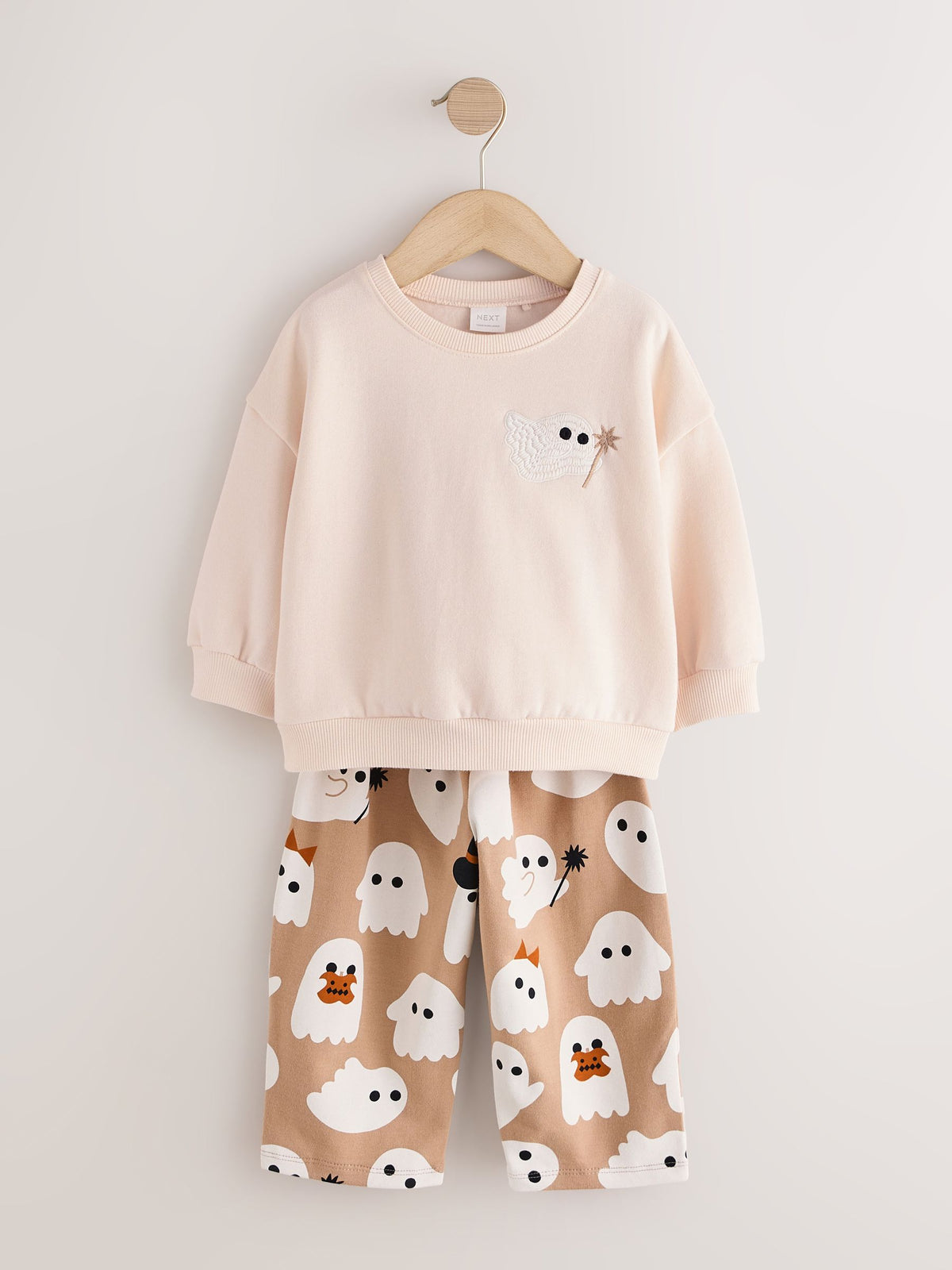 Beige Ghost Sweatshirt and Barrel Set (3mths-7yrs)