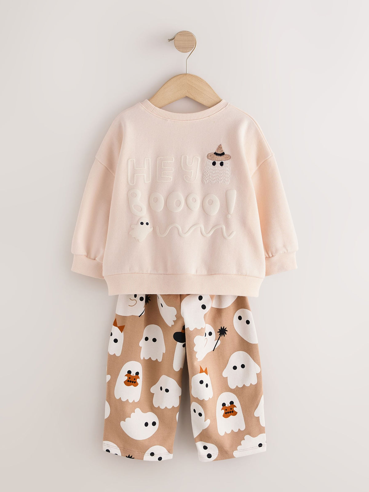 Beige Ghost Sweatshirt and Barrel Set (3mths-7yrs)